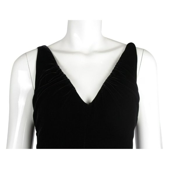 VALENTINO Black Velvet Sleeveless V-Neck Maxi Backless Dress - US 10 - Picture 4 of 7